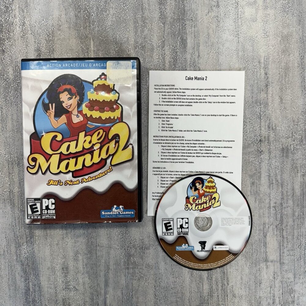 Cake Mania 2 (PC CD-ROM, 2007) Old PC Game Big Case ⭐️ Disc Near Mint